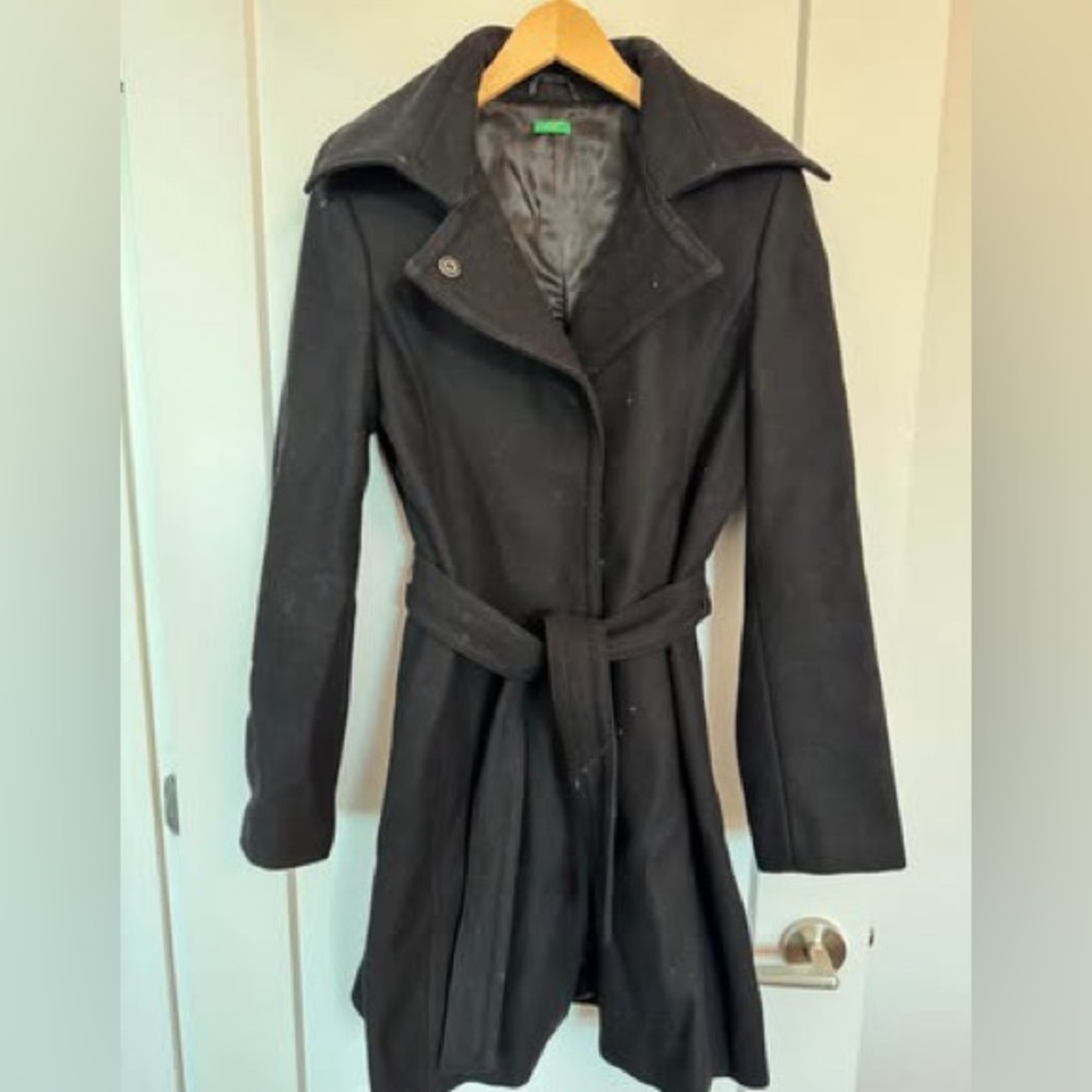 United Colors Of Benetton Black Wool Coat